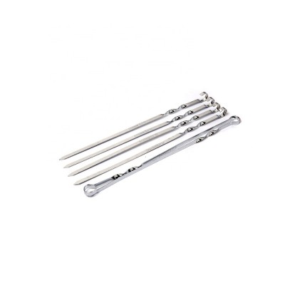 stainless steel square flat metal kebab bbq grill skewers